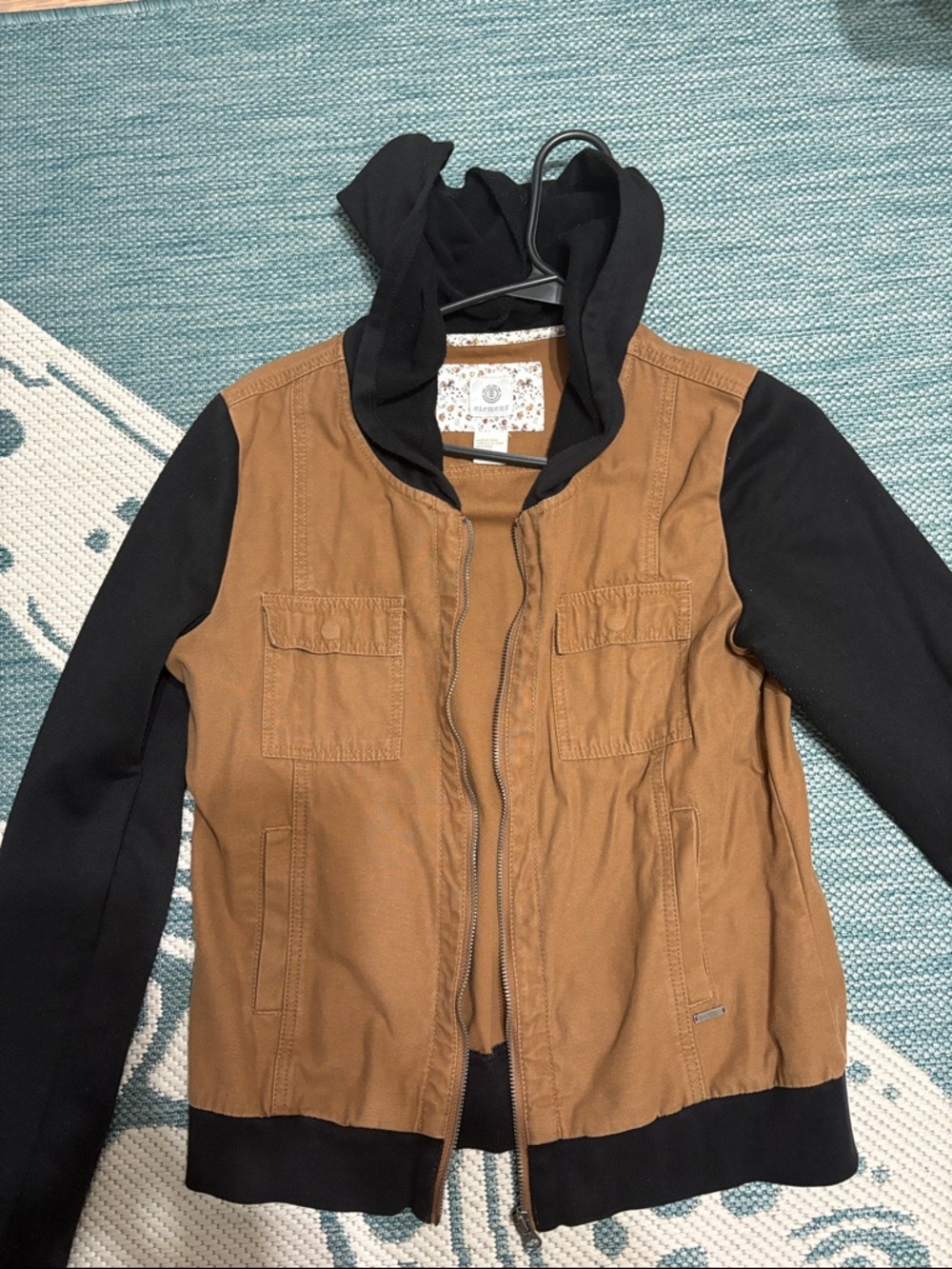 Element Brown and Black Hooded Jacket